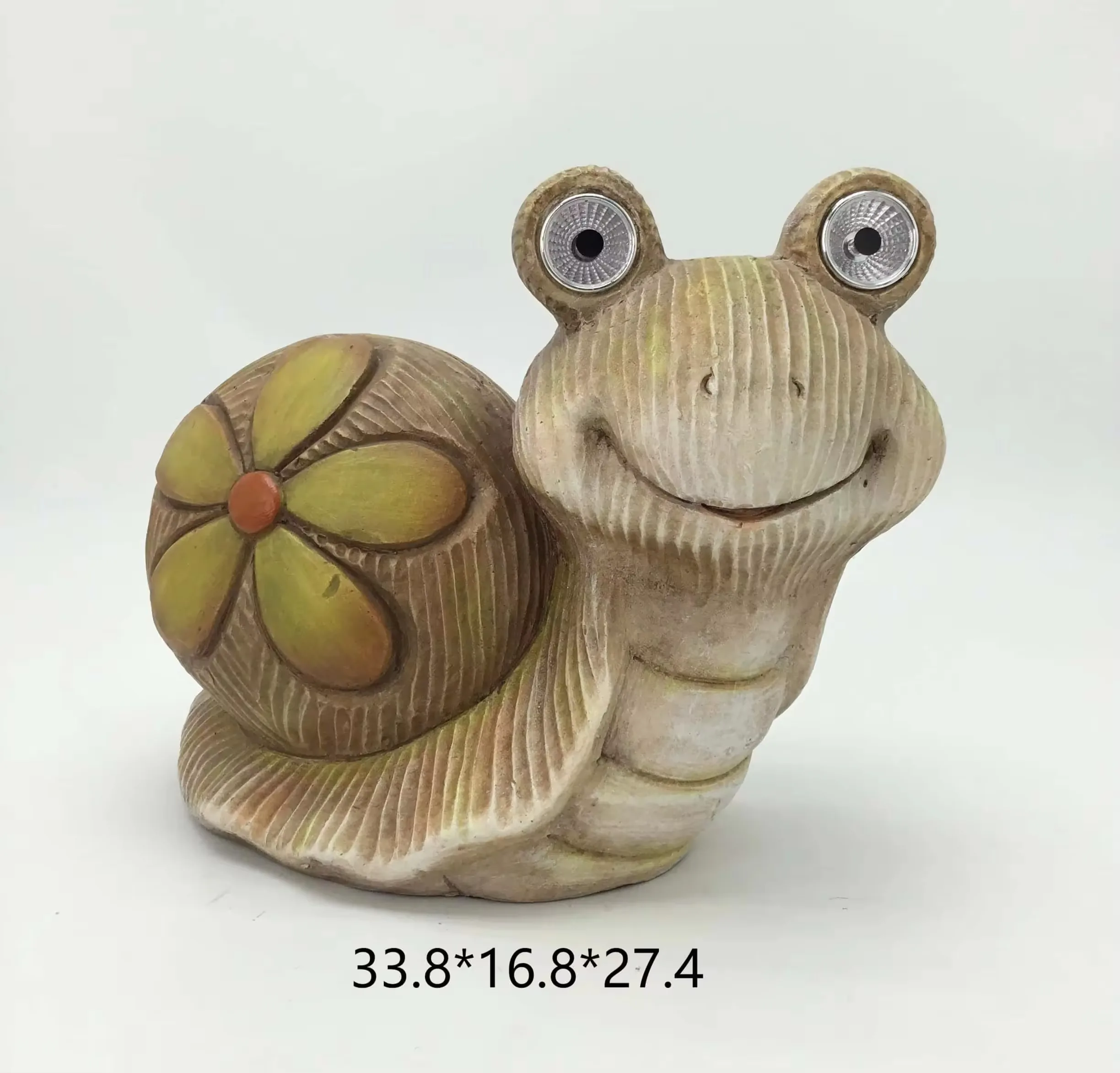 Vista panoramica feature de un figurine de rana en resina pintado a mano estilizado para garden decor y colocacion Feng Shui en tabletop