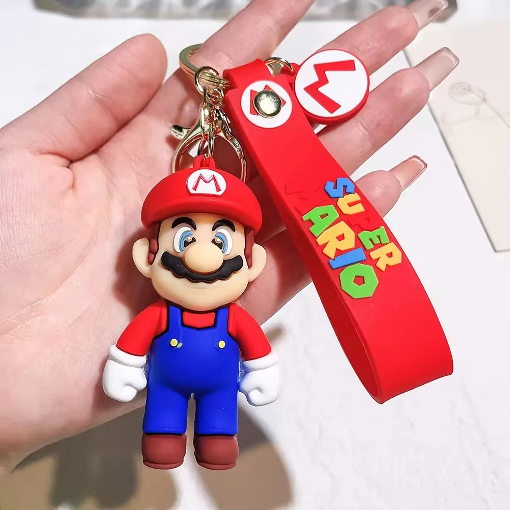 Llavero PVC de Super Mario Bros con estilo de fontanero rojo, detalle cartoon 3D moldeado y anilla metalica partida