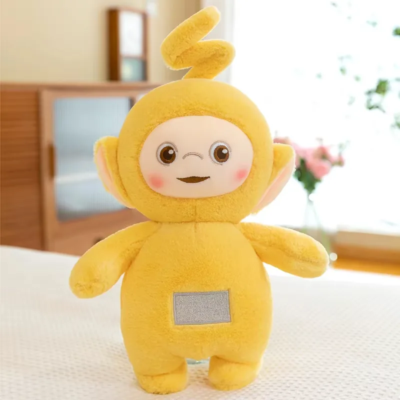 Yellow Teletubbies cartoon doll plush toy with a rounded PP cotton-filled body